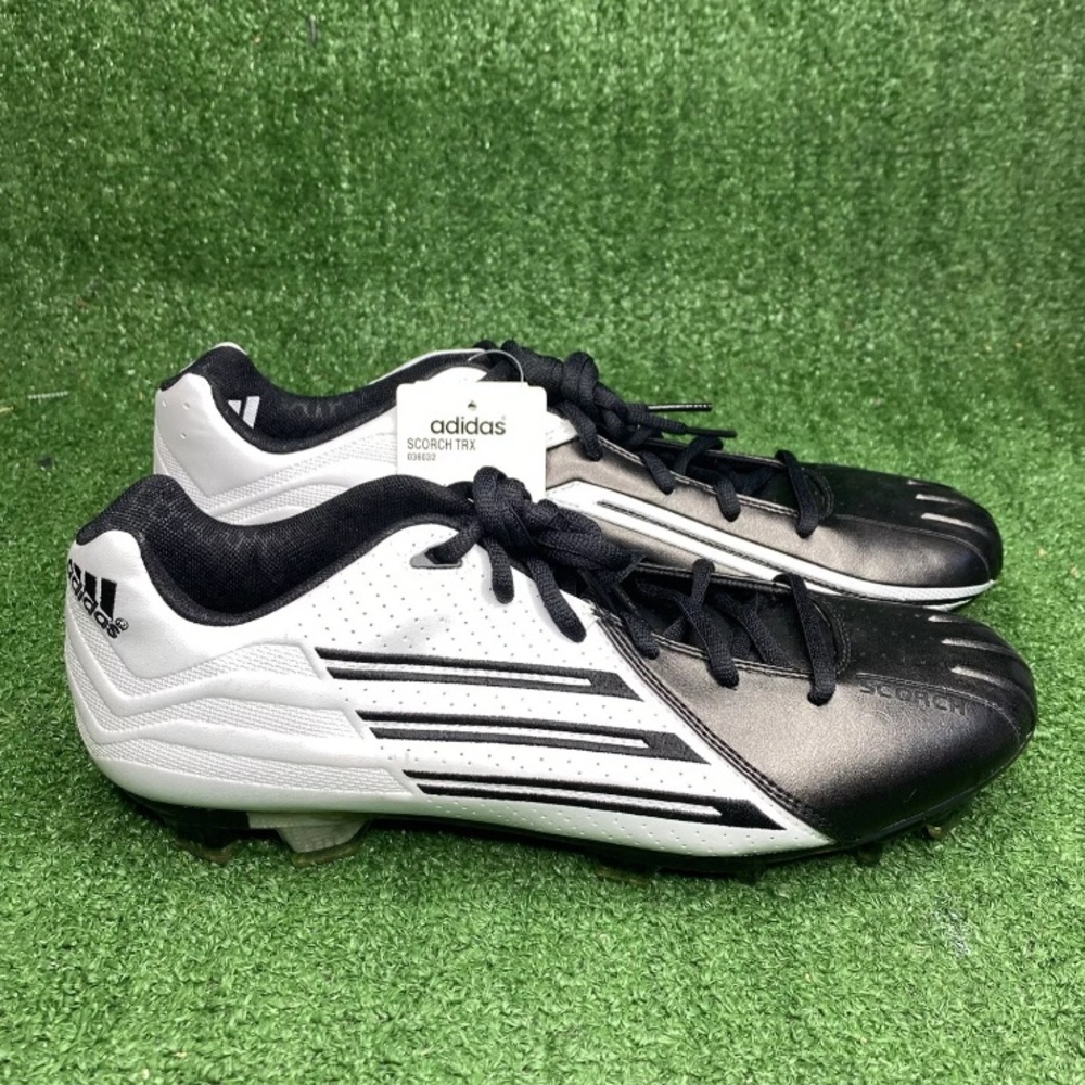 Adidas Scorch D Football Cleats Black White Low Size 10 US ‎ New!